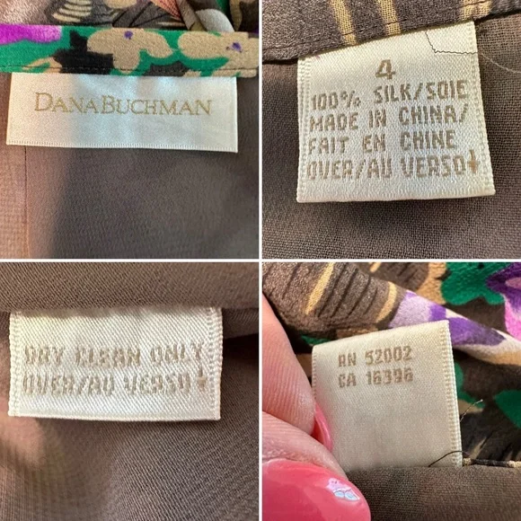 Dana Buchman 100% Silk Vintage Bias-Cut Floral Midi Skirt Size 4 Y2K Late 90s - Picture 7 of 12